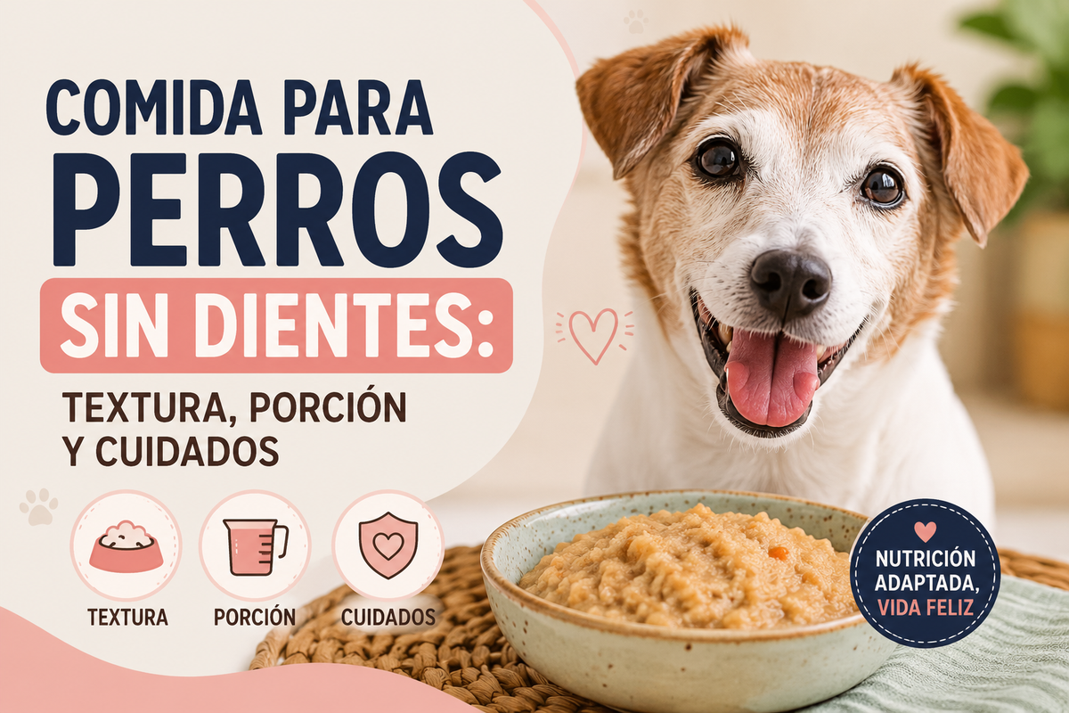 Comida para perros sin dientes: textura, porción y cuidados