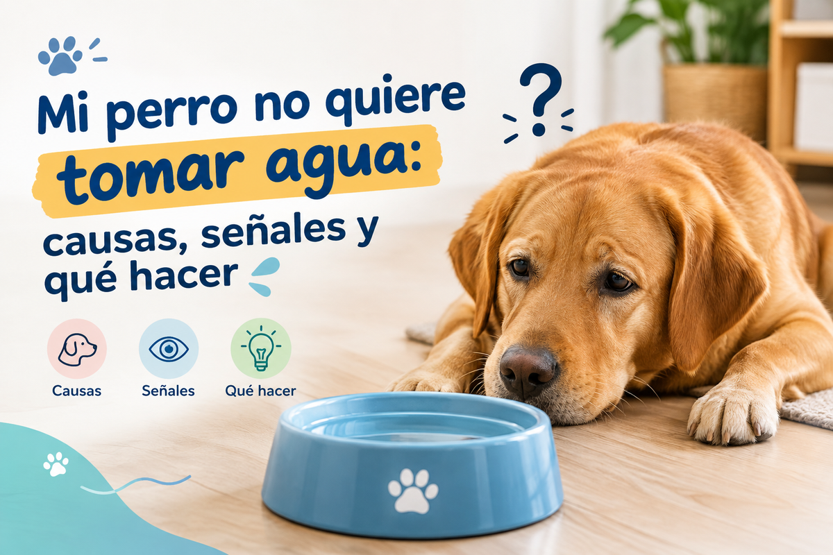 Mi perro no quiere tomar agua: causas, señales y qué hacer