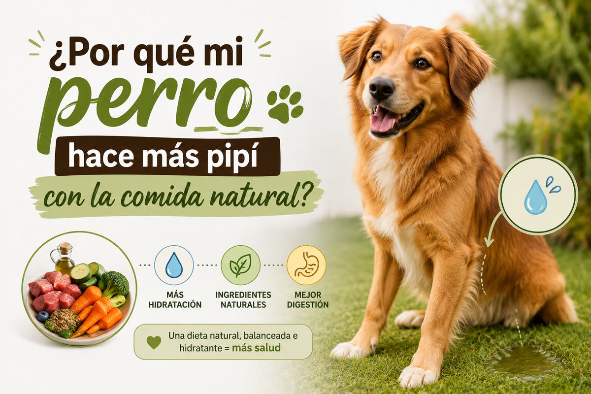 ¿Por qué mi perro hace más pipí con la comida natural?