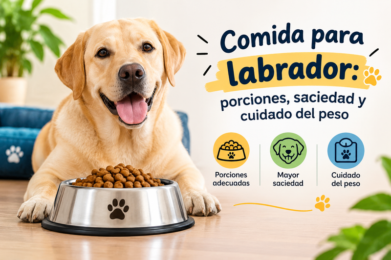 Comida para labrador: porciones, saciedad y cuidado del peso