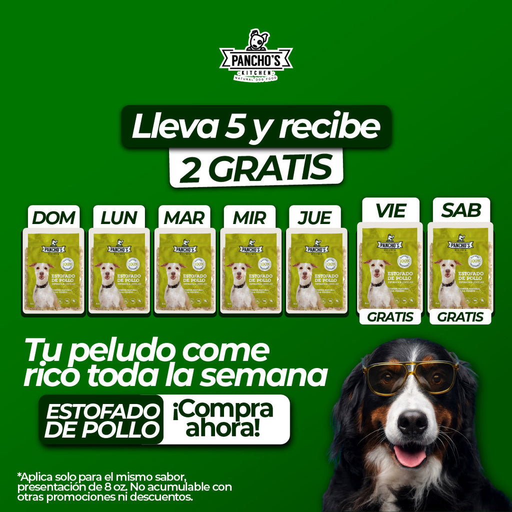 Pague 5 lleve 2 Gratis Estofado de Pollo Espinaca y Lentejas (8 oz)